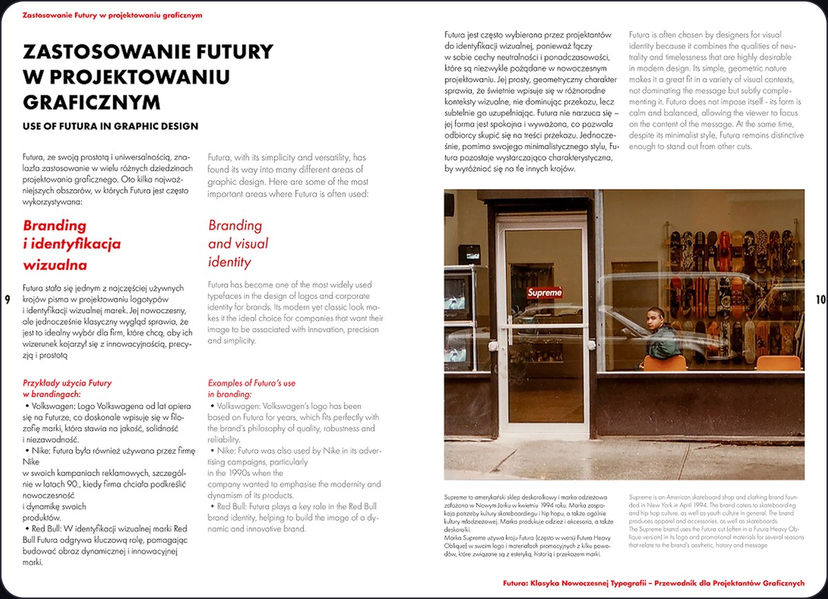 Rozkładówka — zastosowanie Futury w projektowaniu graficznym