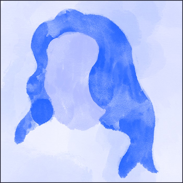 Autoportret — wariant 4, akwarelowa plama
