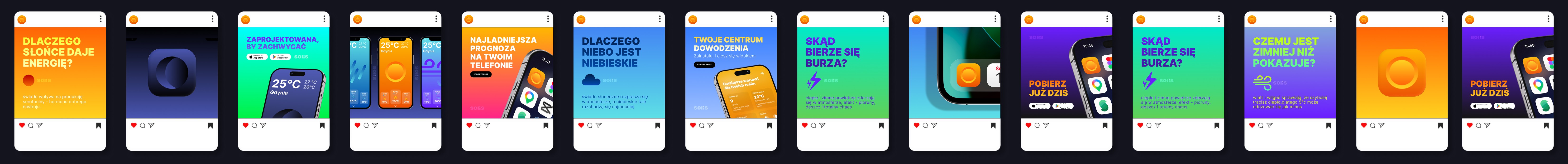Posty na social media Solis — pełen zestaw grafik